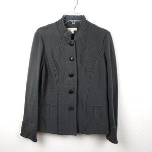 Coldwater Creek Jacket Women's Size 10 Gray Double Knit Button Front
